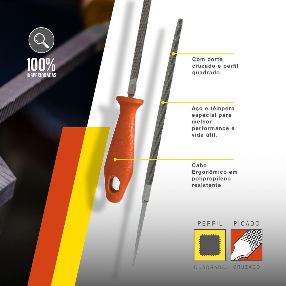 Lima Mecânica Quadrada Bastarda 8 Nicholson Com Cabo 13081bc - 2