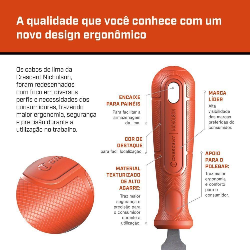 Lima Mecânica Quadrada Bastarda 8 Nicholson Com Cabo 13081bc - 3
