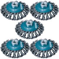 Escova De Aço Tipo Cônica Fio Trançado 100mm M14 Makita D-55407 - 5 Unidades - 1