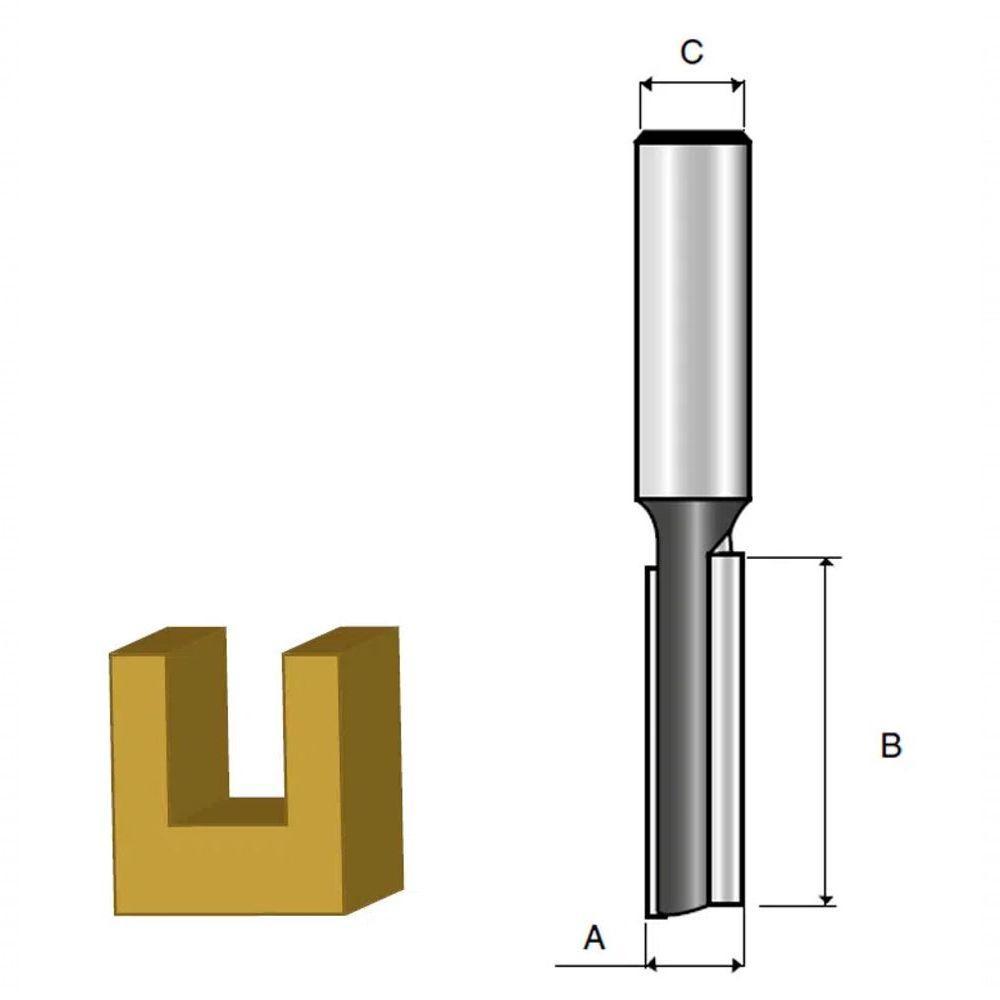 Fresa Paralela Dupla Para Tupia 8mm Haste 6mm Makita D-67745 - 2