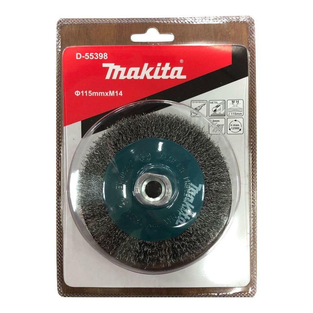 Escova De Aço Tipo Cônica 115mm Fio Ondulado Makita D-55398 - 1