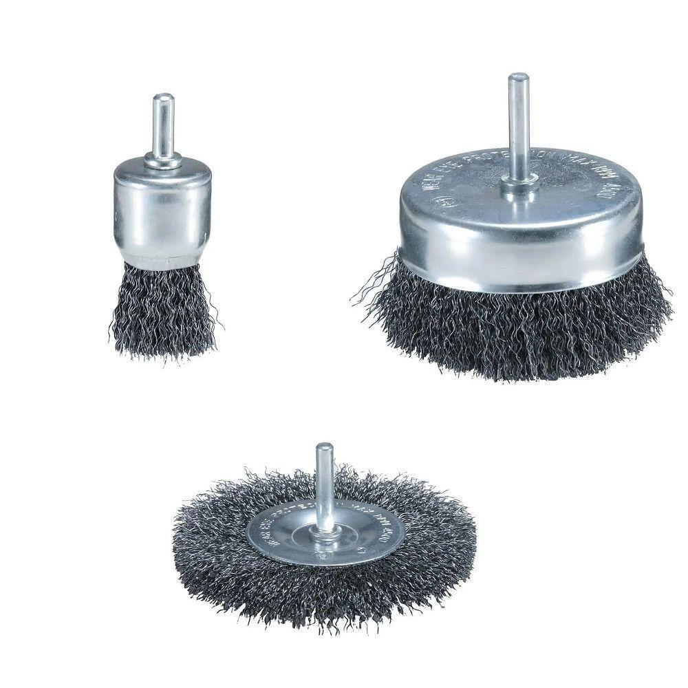 Jogo De Escovas Aço Com Haste 3 Peças Makita D-66070 - 1