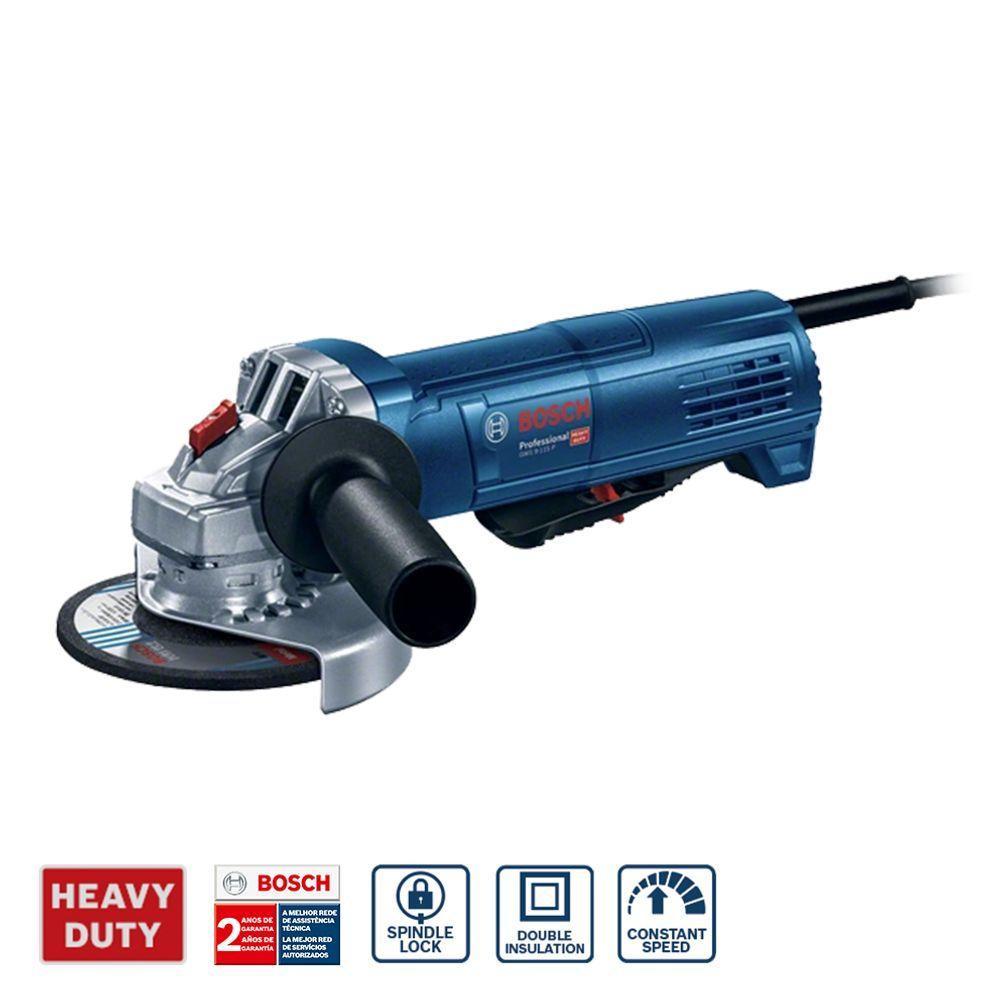 Esmerilhadeira Angular 5 Bosch 900w Gws 9-125 P – Potente E Precisa, Profissional 220v - 3