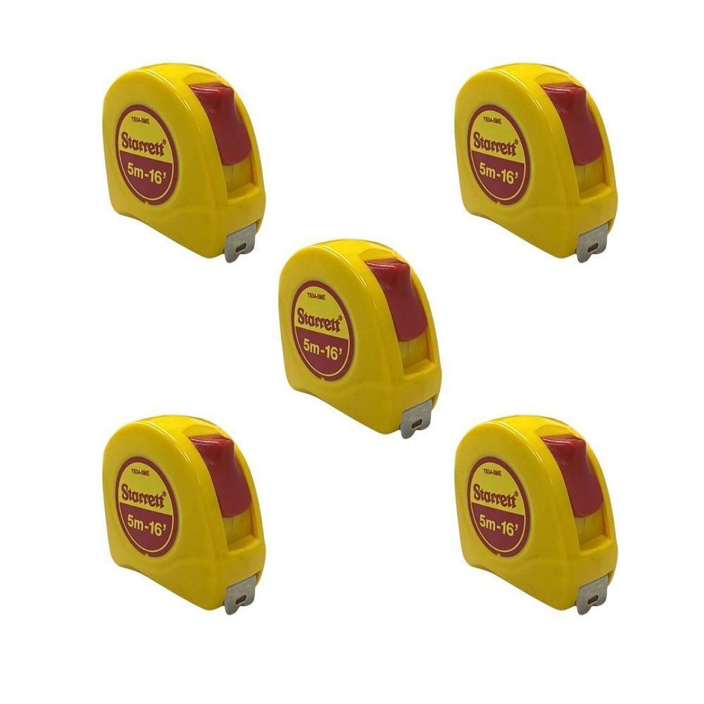 Kit 05 Trenas De Bolso 5m Série Kts Starrett Kts34-5me – Precisa, Resistente E Profissional - 1
