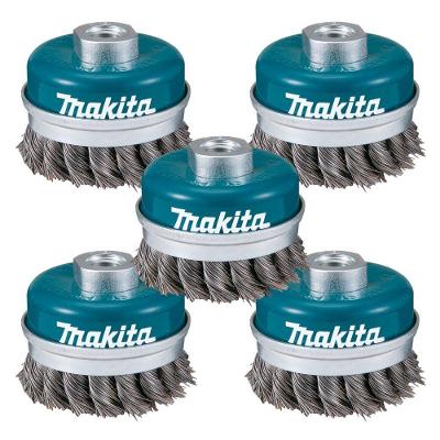 Escova De Aço Tipo Copo 100mm Fio Trançado Makita D-29290 - 5 Unidades