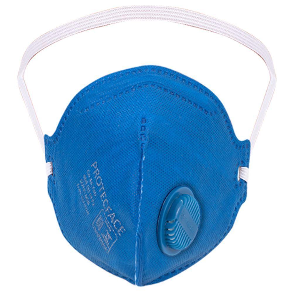 Mascara-respirador Dobrável Pff-2 Com Valvula Azul Protec - 10 Peças - 1