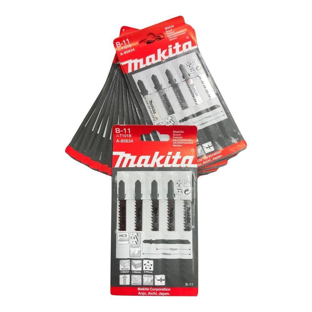 Jogo De Laminas De Serra Tico-tico Para Madeira B11 Makita A-85634 - 3