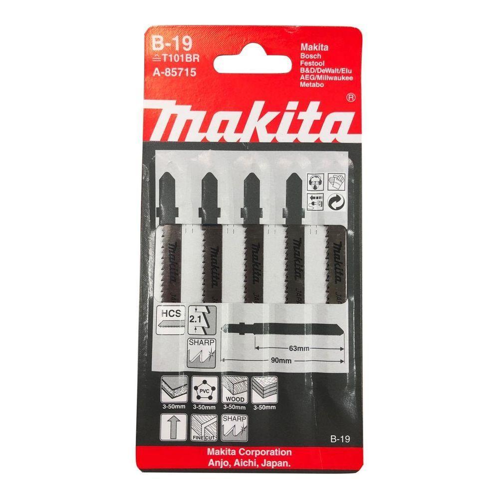 Jogo De Lâminas Serra Tico-tico Madeira B19 Makita A-85715 – Corte Preciso E Durabilidade - 1