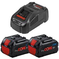 Kit Energia Bosch 2 Baterias 8ah 18v Procore + Carregador Gal 1880 Cv – Potente E Profissional 220 Volts - 1