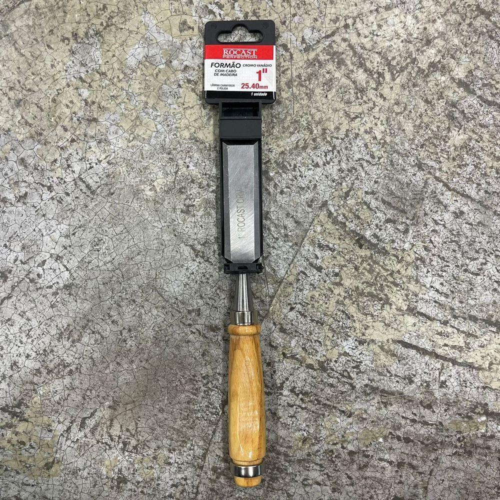 Formão Chanfrado 25mm 1 Com Cabo De Madeira Rocast - 3