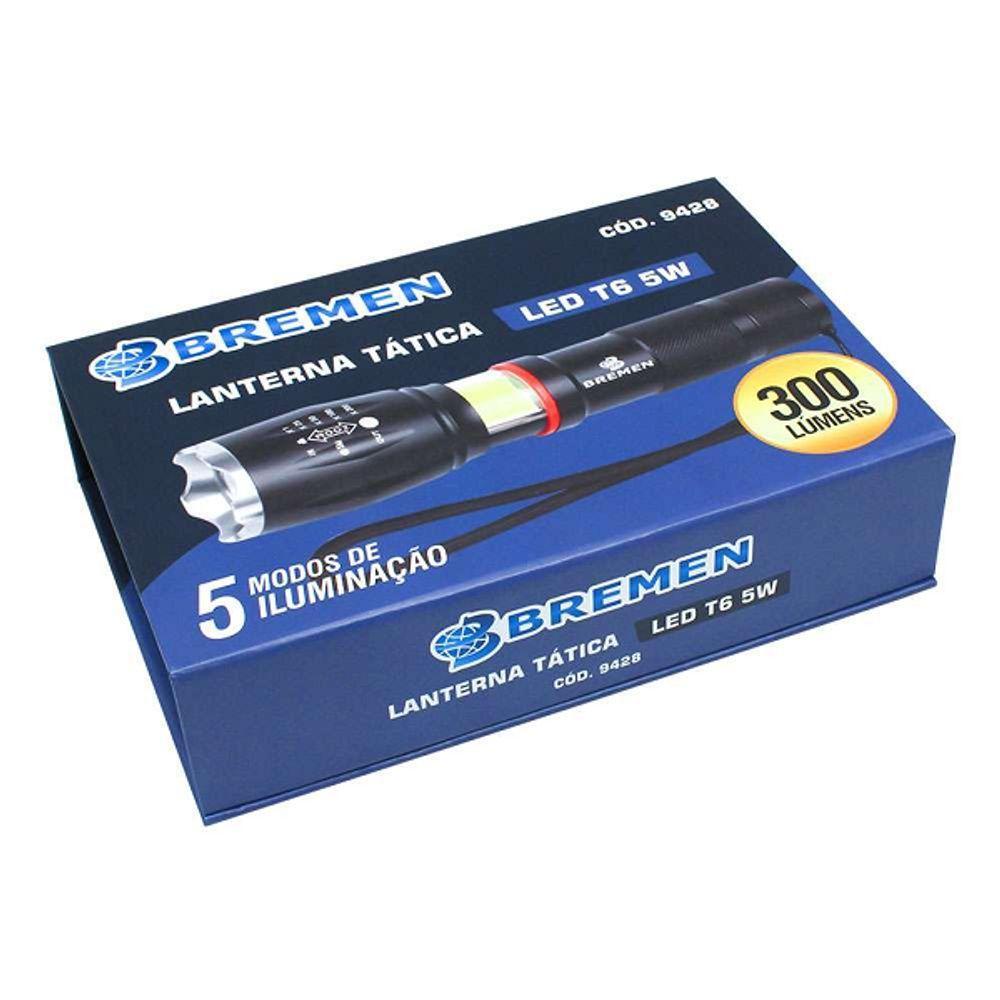 Lanterna Tatica Led T6 300 Lúmens Recarregável Xpe 9428 - 3