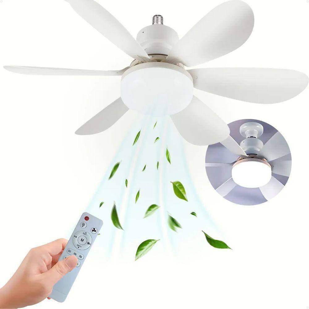 Lâmpada Led Com Ventilador De Teto Controle 80w E27 Bivolt - 4