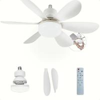 Lâmpada Led Com Ventilador De Teto Controle 80w E27 Bivolt - 1