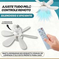 Lâmpada Led Com Ventilador De Teto Controle 80w E27 Bivolt - 5
