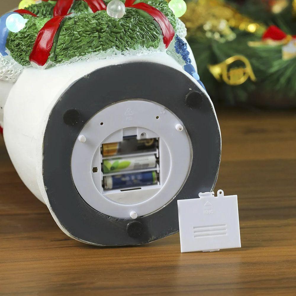 Papai Noel Arvore Natal Mexe Olhos Musica Som Led Enfeite Iluminado Natalino Mesa Estante Festa Hall Entrada Fim De Ano - 9