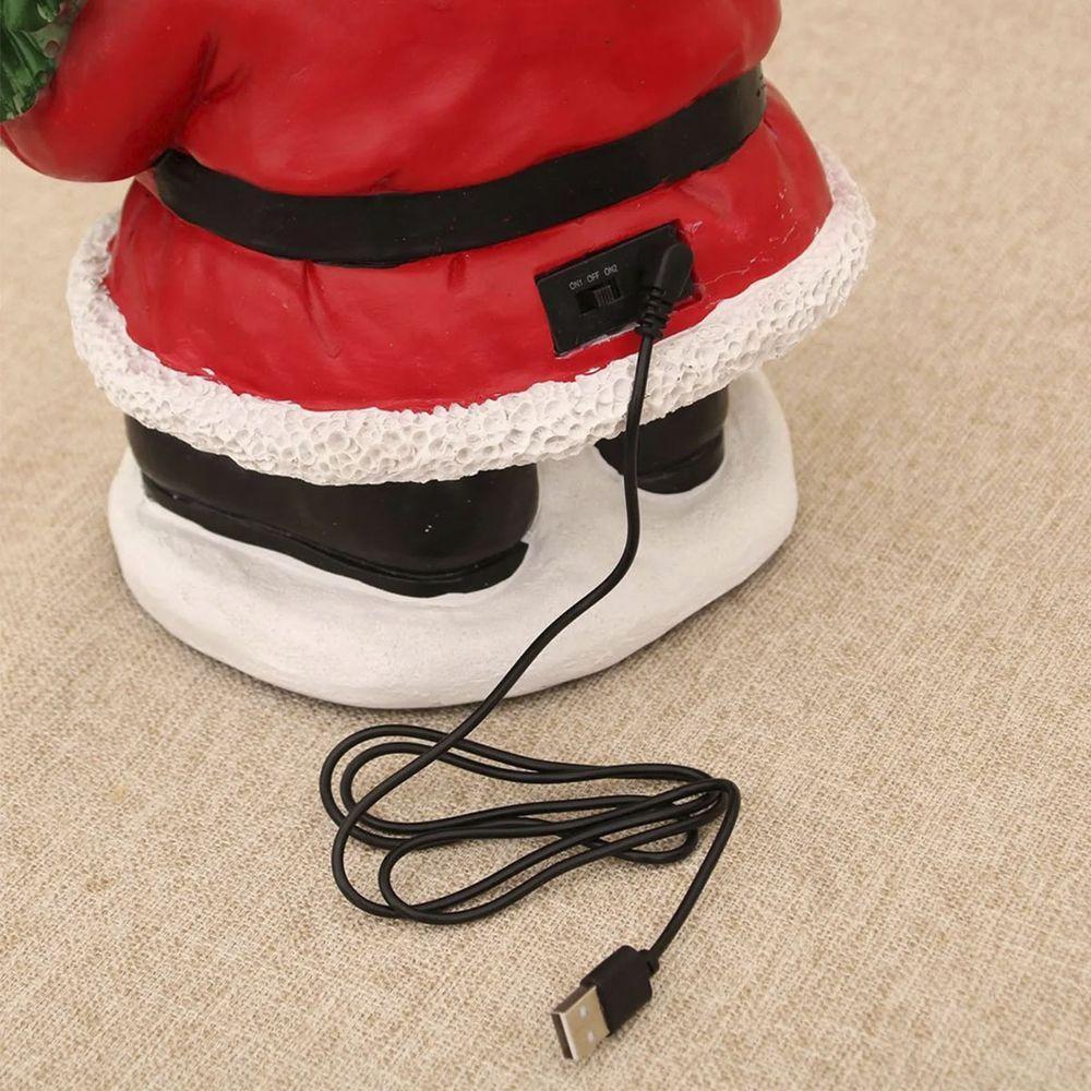 Papai Noel Arvore Natal Mexe Olhos Musica Som Led Enfeite Iluminado Natalino Mesa Estante Festa Hall Entrada Fim De Ano - 10