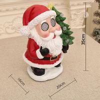 Papai Noel Arvore Natal Mexe Olhos Musica Som Led Enfeite Iluminado Natalino Mesa Estante Festa Hall Entrada Fim De Ano - 3