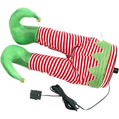 Pernas Duende Arvore Natal Elfo Natalino Enfeite Casa Loja Comercio Movimenta Festa Comemoraçao Fim De Ano Celebraçao