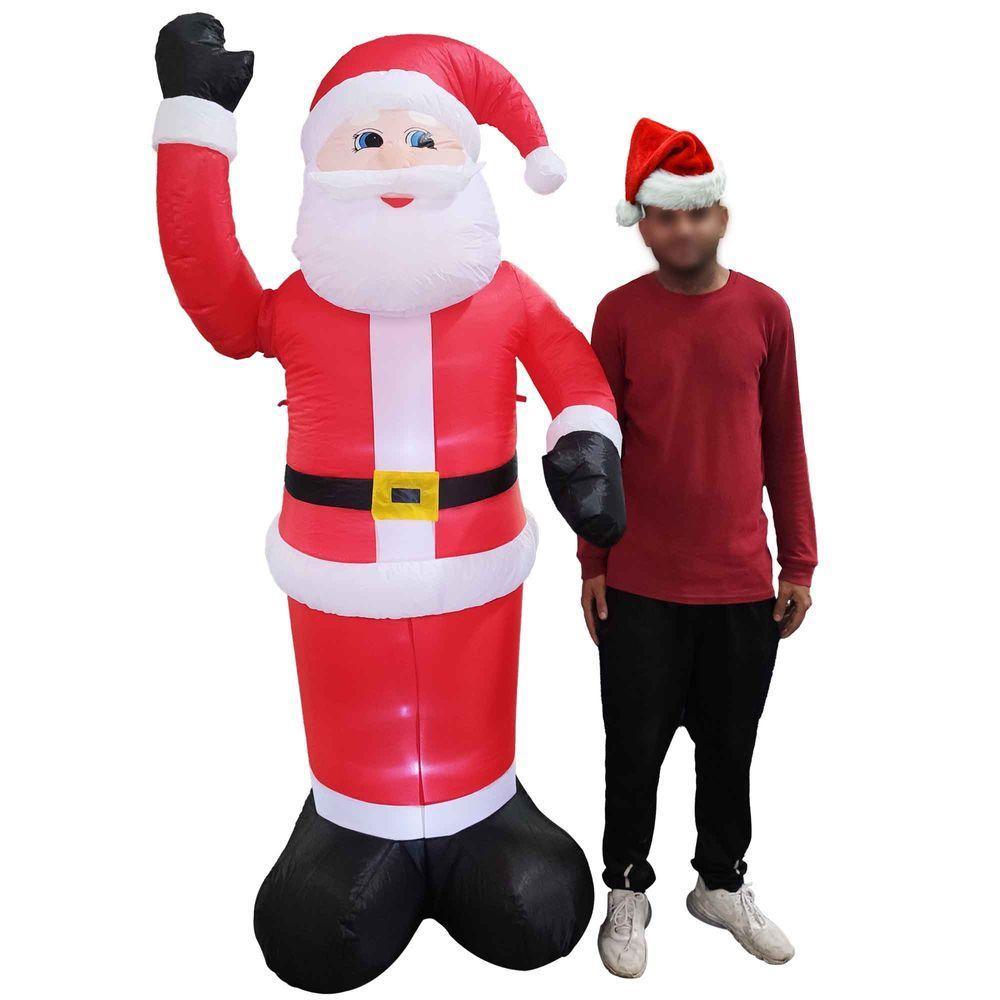 Papai Noel Inflável Elétrico Natal Com Braço Mecanico Festas Fim De Ano Gigante Led Luz Decoração Natalino - 5