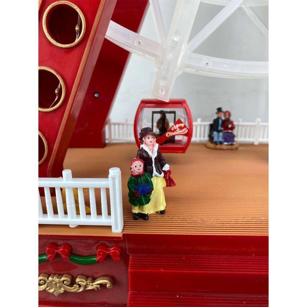 Roda Gigante Natalino Natal Papai Noel Enfeite Led Giratorio Musical Shopping Loja Vitrine Casa Evento Festa Fim De Ano - 6