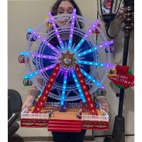 Roda Gigante Natalino Natal Papai Noel Enfeite Led Giratorio Musical Shopping Loja Vitrine Casa Evento Festa Fim De Ano - 2