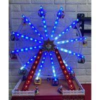 Roda Gigante Natalino Natal Papai Noel Enfeite Led Giratorio Musical Shopping Loja Vitrine Casa Evento Festa Fim De Ano - 3