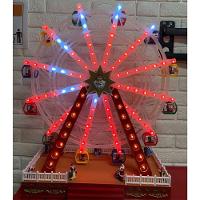 Roda Gigante Natalino Natal Papai Noel Enfeite Led Giratorio Musical Shopping Loja Vitrine Casa Evento Festa Fim De Ano