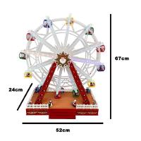 Roda Gigante Natalino Natal Papai Noel Enfeite Led Giratorio Musical Shopping Loja Vitrine Casa Evento Festa Fim De Ano - 7