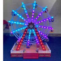 Roda Gigante Natalino Natal Papai Noel Enfeite Led Giratorio Musical Shopping Loja Vitrine Casa Evento Festa Fim De Ano - 9