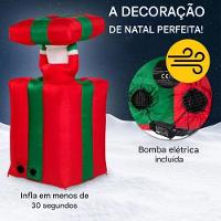 Caixa De Presente Natal Papai Noel Inflavel Grande Abre E Fecha Iluminaçao Led Decoraçao Fim De Ano Comemoraçao Festa - 10