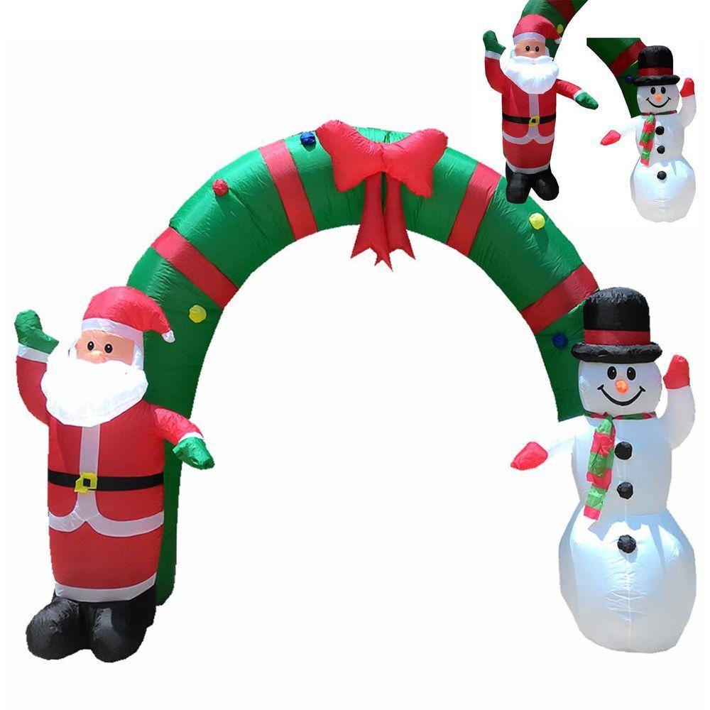 Papai Noel Natal Boneco De Neve Inflável Em Arco Natalino Grande Festas Final De Ano - 1