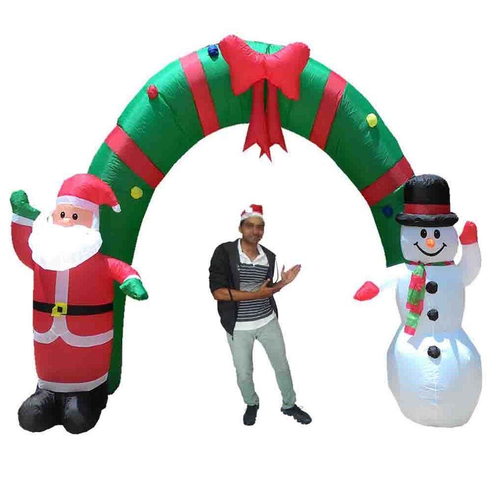 Papai Noel Natal Boneco De Neve Inflável Em Arco Natalino Grande Festas Final De Ano - 5