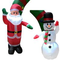 Papai Noel Natal Boneco De Neve Inflável Em Arco Natalino Grande Festas Final De Ano - 2