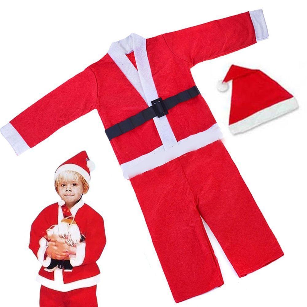 Roupa Papai Noel Infantil Natalino Fantasia Criança Natal Completa Festa Fim De Ano Evento Comemoraçao Merry Christimas - 1