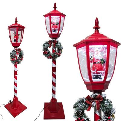 Poste Natal Papai Noel Natalino Led Som Decoraçao Loja Shopping Casa Cenario Vitrine Entrada Condominio Festa Evento