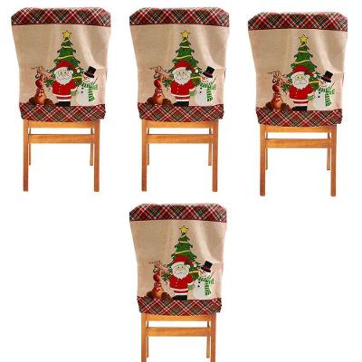 Capa De Cadeira Natal Natalina Kit 4 Uni Enfeite Encosto Mesa De Jantar Familia Reuniao Festa Fim De Ano Comemoraçao