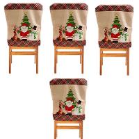 Capa De Cadeira Natal Natalina Kit 4 Uni Enfeite Encosto Mesa De Jantar Familia Reuniao Festa Fim De Ano Comemoraçao - 1