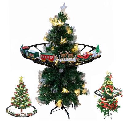 Trenzinho Natal Giratorio Enfeite Arvore Natalina Musica Som Led Decoraçao Loja Casa Cenario Vitrine Hall Entrada Sala