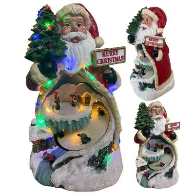 Enfeite Natal Papai Noel Arvore Natalino Som Luz Led Sku Giratorio Iluminaçao Decoraçao Loja Casa Vitrine Enfeite