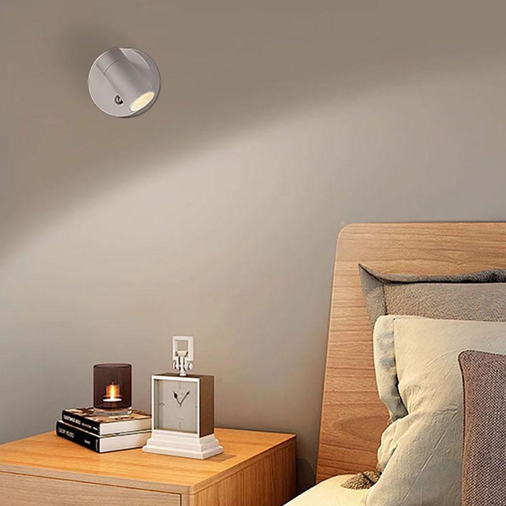 Luminaria Arandela 3 Tons Led Usb Bateria Recarregavel Sala Quarto Mesa Cabeceira Leitura Trabalho Estudo Iluminaçao - 3