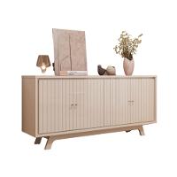 Buffet Aparador Bancada Soleil Moderno Para Sala 4 Portas Off White - 1