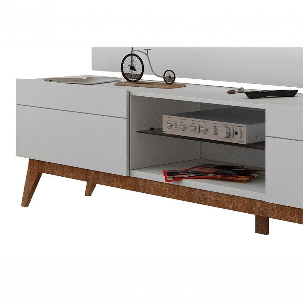 Rack Com Painel Para Tv 55 Polegadas Branco Classic 2g 1.8 Com Led - Imcal Móveis - 2