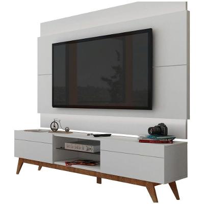 Rack Com Painel Para Tv 55 Polegadas Branco Classic 2g 1.8 Com Led - Imcal Móveis