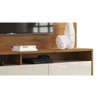 Rack Com Painel Aspen 2.2 Madeiro Canela Com Off White - Moveisaqui