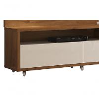 Rack Com Painel Aspen 2.2 Madeiro Canela Com Off White - Moveisaqui - 5