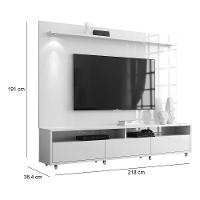 Rack Com Painel Aspen 2.2 Madeiro Canela Com Off White - Moveisaqui - 6