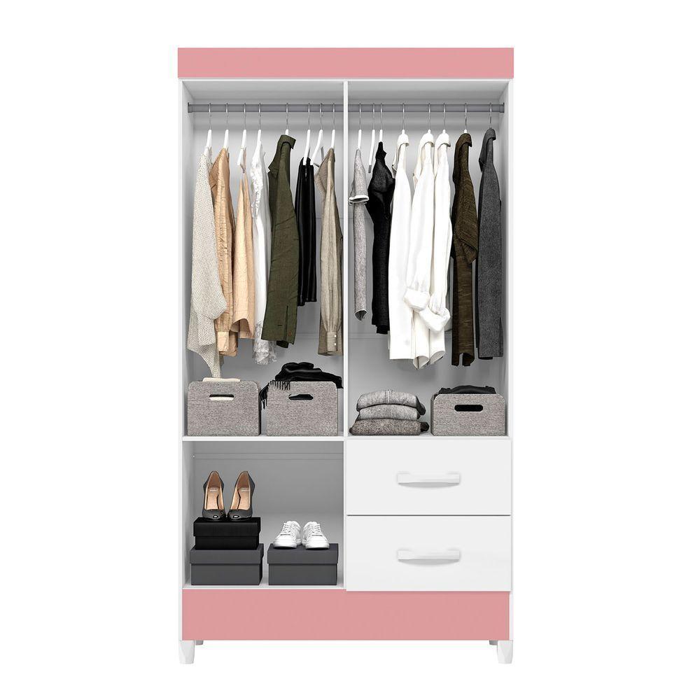 Guarda Roupa Mobi 4 Portas Biflex Branco Fosco Liso-rosa Matte - Albatroz Móveis - 6