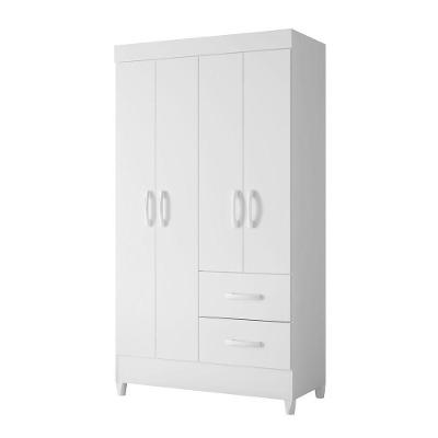 Guarda Roupa Mobi 4 Portas Biflex Branco Fosco Liso-rosa Matte - Albatroz Móveis