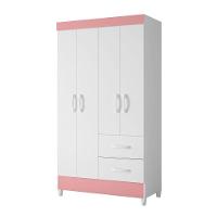 Guarda Roupa Mobi 4 Portas Biflex Branco Fosco Liso-rosa Matte - Albatroz Móveis - 2