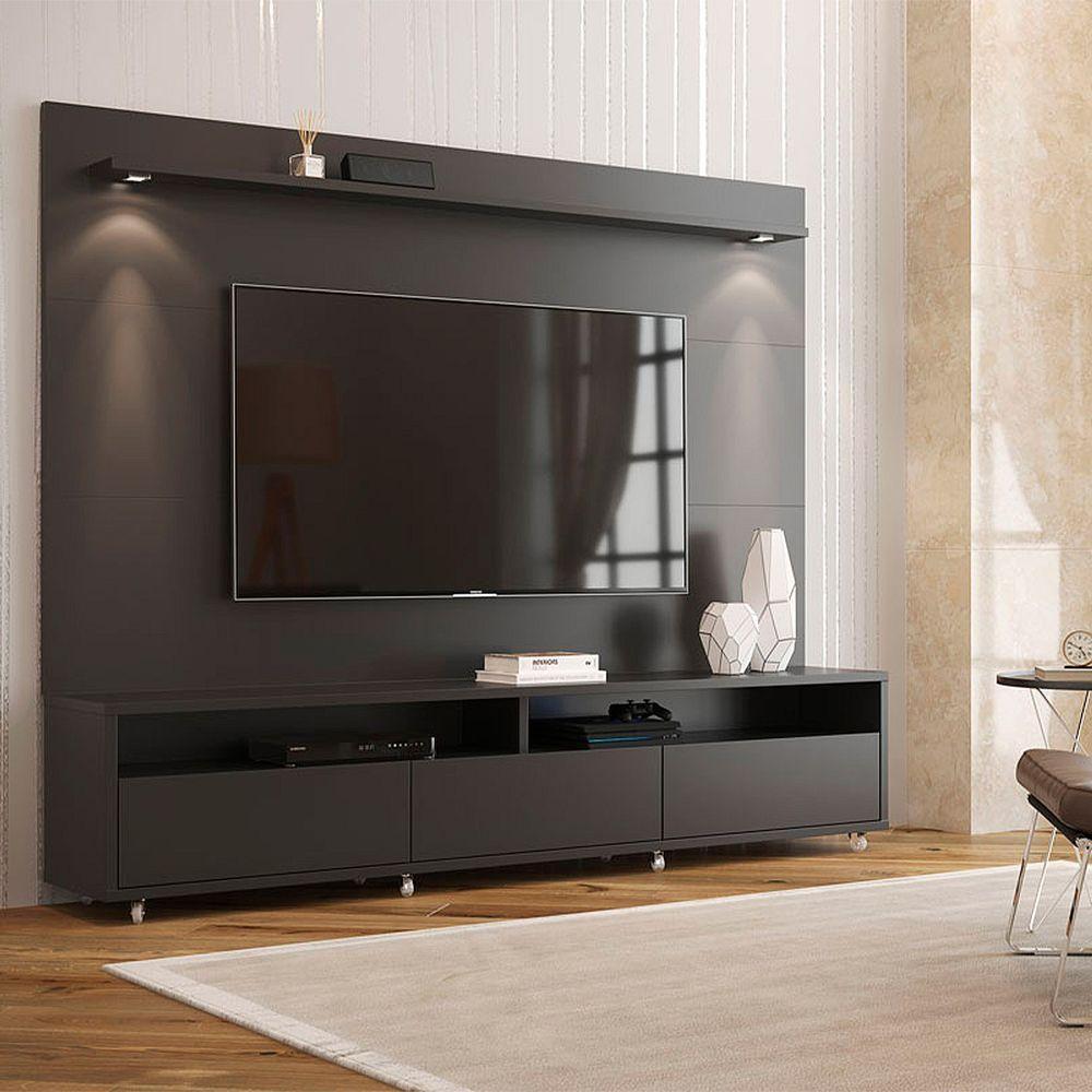 Rack Com Painel Aspen 1.8 Preto - Moveisaqui - 2